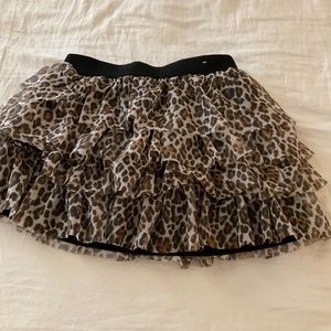 🦃Justice girls cheetah print skort 4 tiered size 6